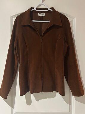 Tess Brown Suede Zip-Front Women’s Jacket